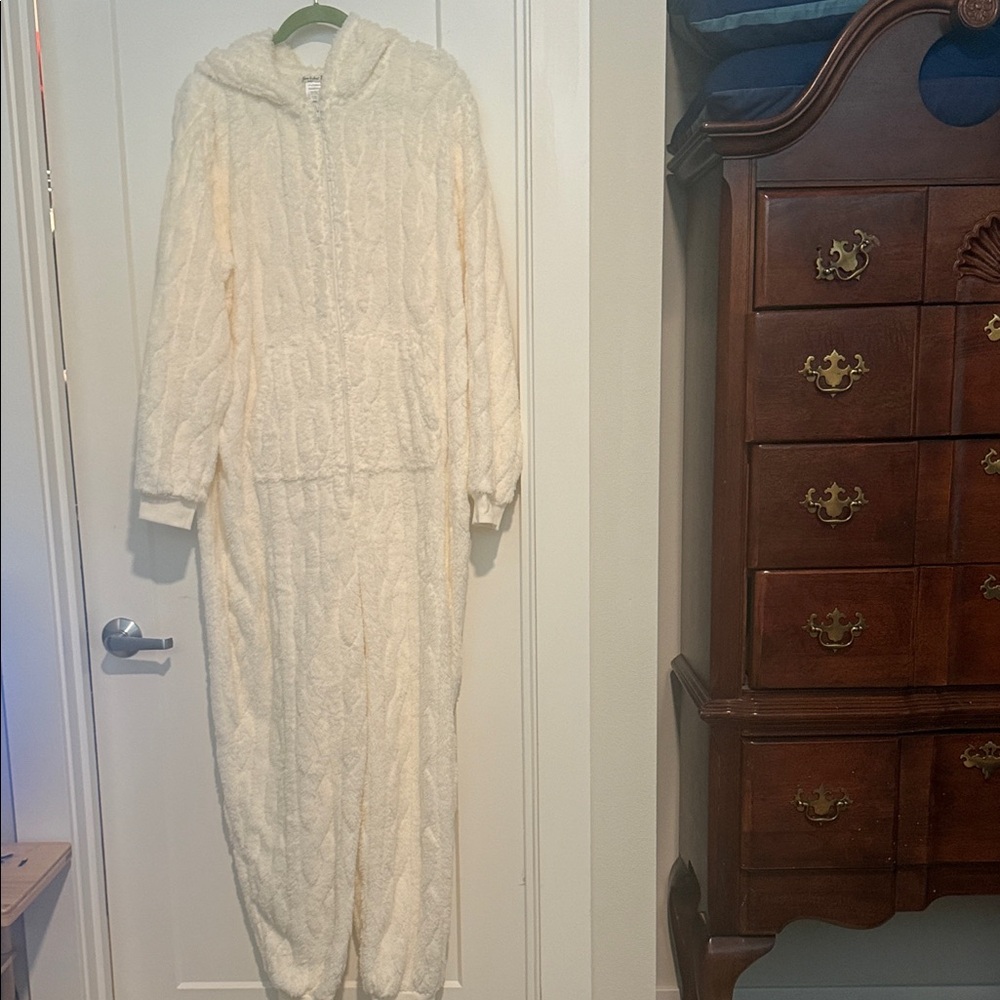 Cozy Cream Hooded Pajama Onesie